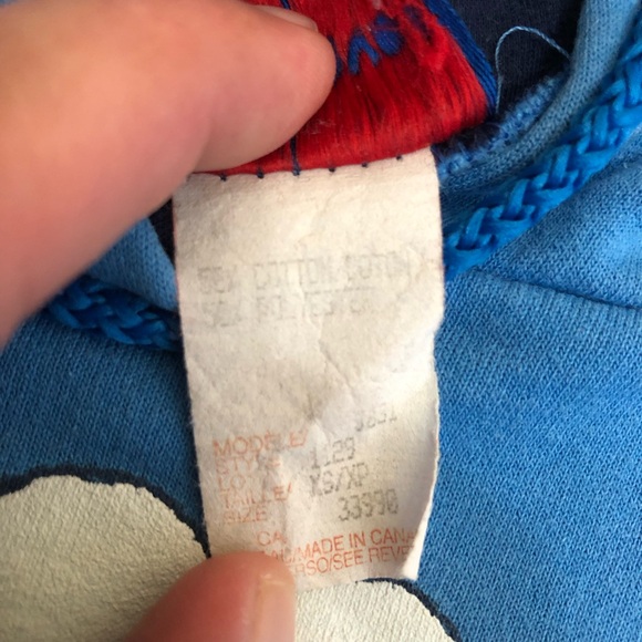 Women’s Vintage Take Cover Blue Cookie Monster Graphic Hoodie size XS - Picture 14 of 14